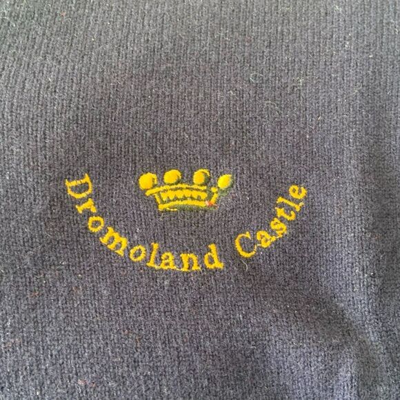 Vintage Dromoland Castle of Ireland 100% Wool Sweater Navy EU Size 42/52 - Picture 3 of 11